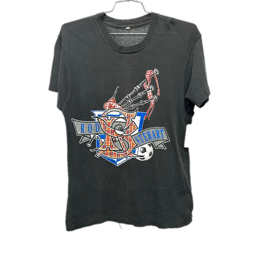 '91 Rod Stewart Black Music T-Shirt sz L
