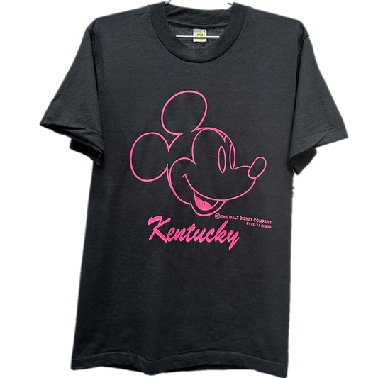 90's Mickey Mouse Neon Pink Kentucky Black Cartoon T-shirt sz M