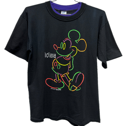 90's Mickey Mouse Neon Black Cartoon T-shirt sz L