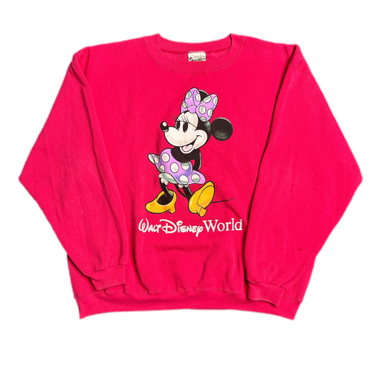 90s Minnie Mouse Disney World Pink Sweatshirt sz 2XL