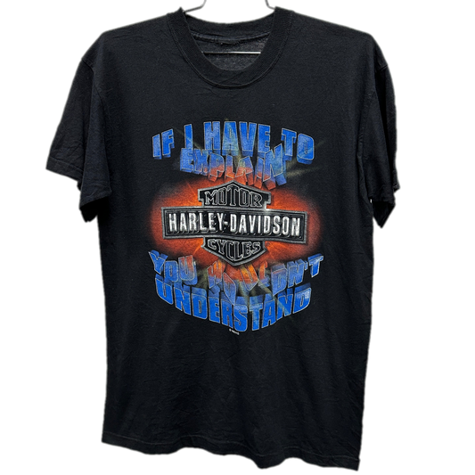'98 "If I Have To Explain, You Wouldn't Understand" Black Harley Davidson T-shirt sz L