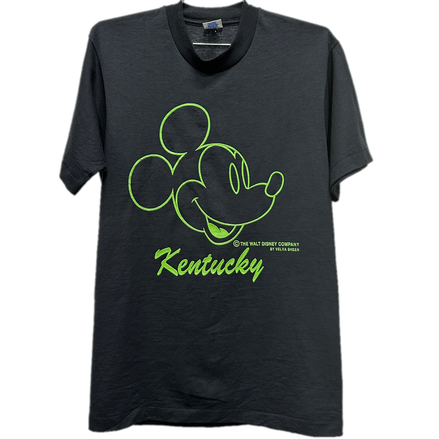 90's Mickey Mouse Neon Green Kentucky Black Cartoon T-shirt sz M