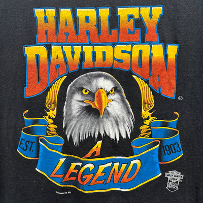 90's Eagle "A Legend" Black Harley Davidson T-shirt sz M