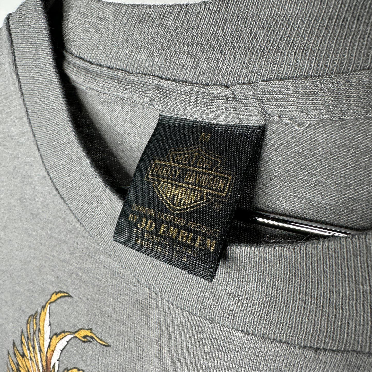 90s Harley Davidson 3D Emblem Eagle Gray Salt Lake Utah T-shirt sz M