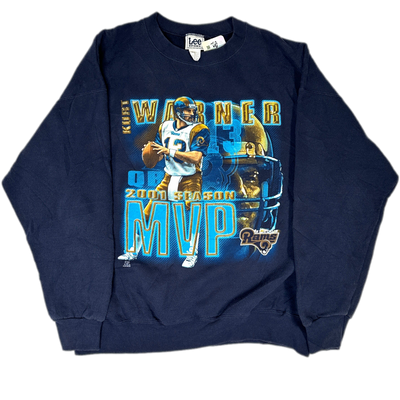 '01 Kurt Warner MVP Blue Sports Sweatshirt sz XL