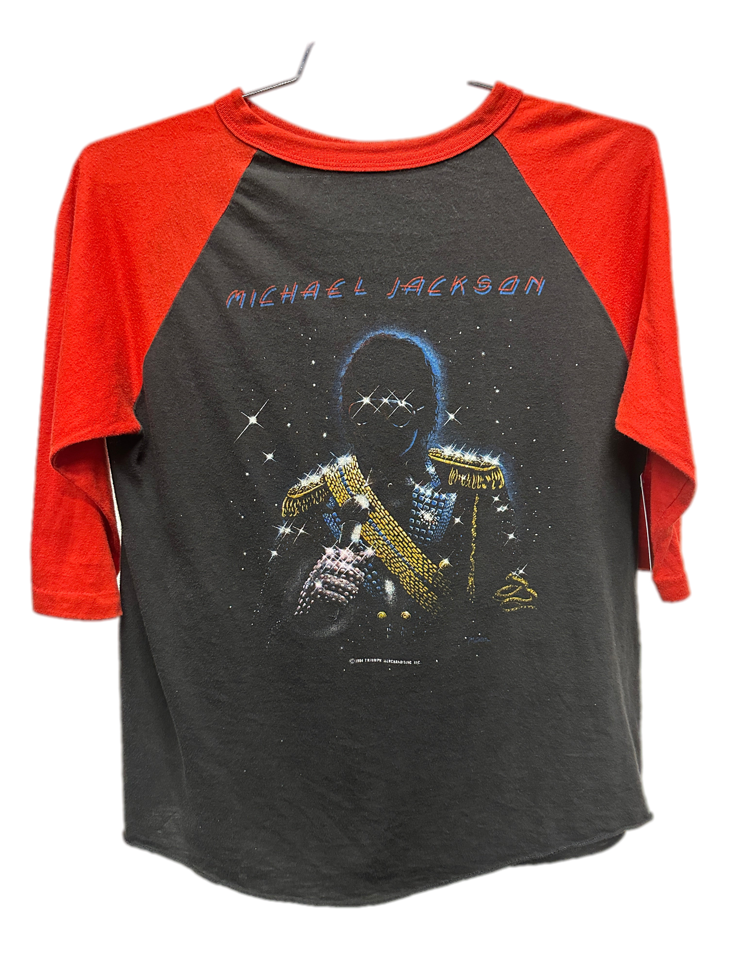 '84 Michael Jackson Victory Tour Raglan Music Shirt sz L