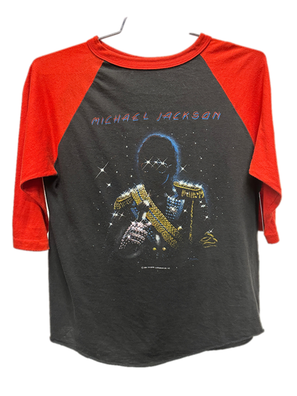 '84 Michael Jackson Victory Tour Raglan Music Shirt sz L