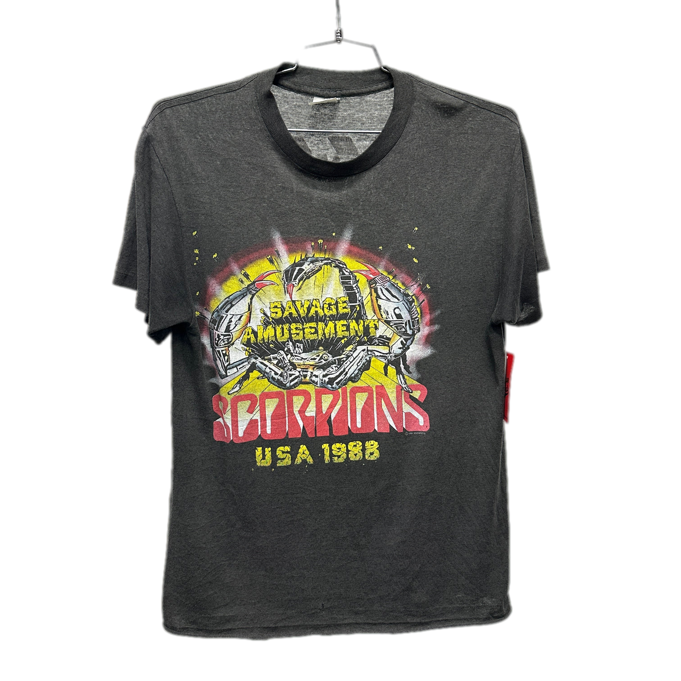 '88 Scorpions Grey Music T-Shirt sz L