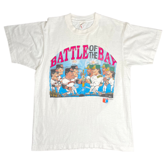 '89 "Battle Of The Bay" White Sports T-shirt sz M