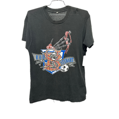 '91 Rod Stewart Black Music T-Shirt sz L