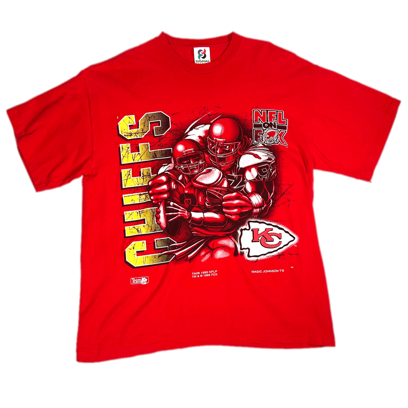 '95 Kansas City Chiefs NFL Red Sports T-shirt sz L