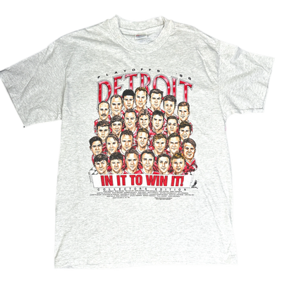 '96 Detroit Playoffs Grey Sports T-shirt sz L