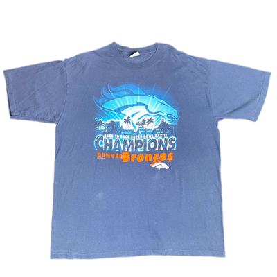 '99 Denver Broncos Super Bowl Blue Sports T-shirt sz 2XL
