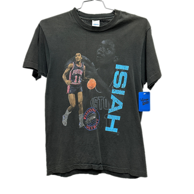 80's Isiah Thomas Pistons Black Sports T-shirt sz L
