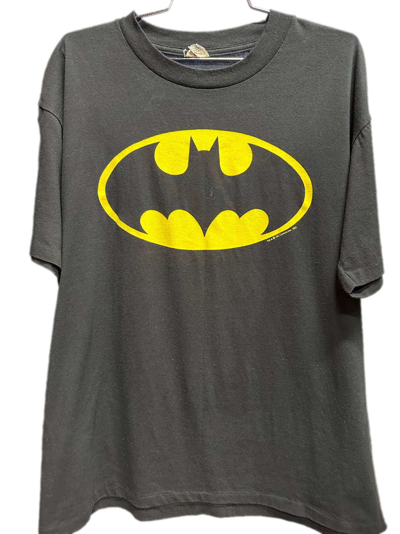 80s Batman Batwing Logo Black Cartoon T-shirt sz XL