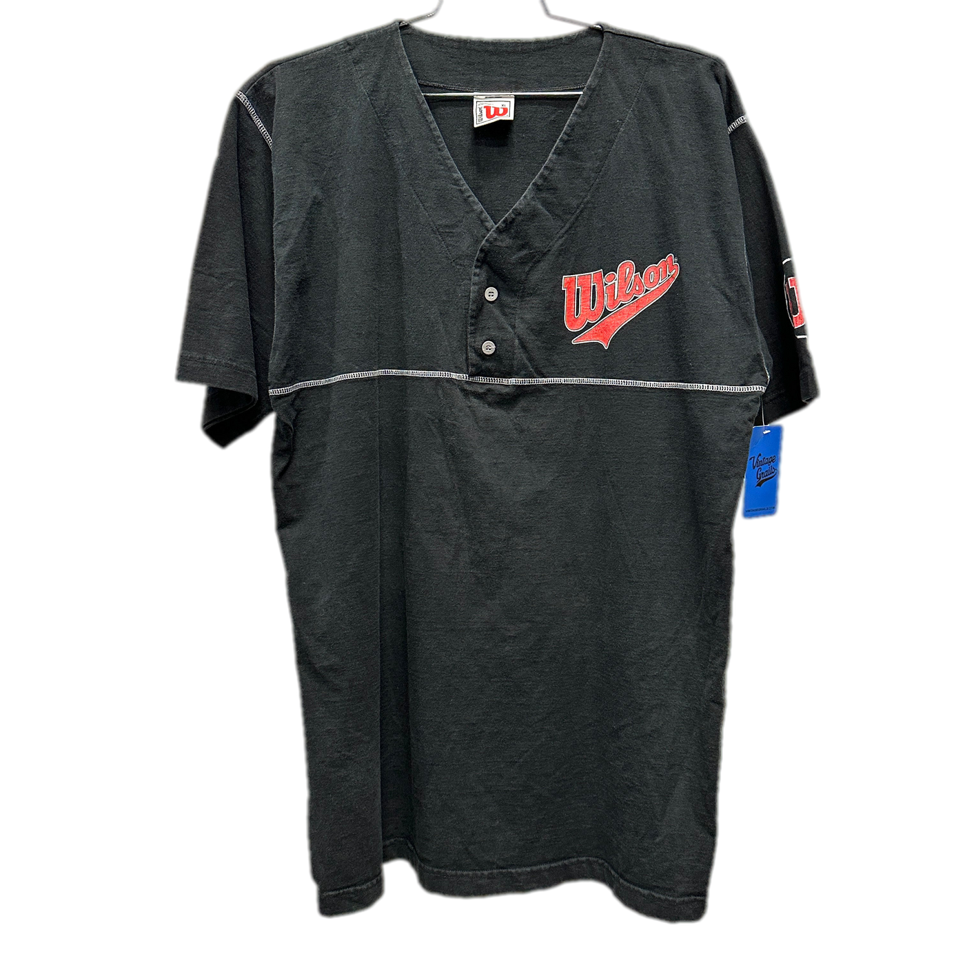 90's Wilson Hand-painted Castaway Black Branded T-shirt sz XL