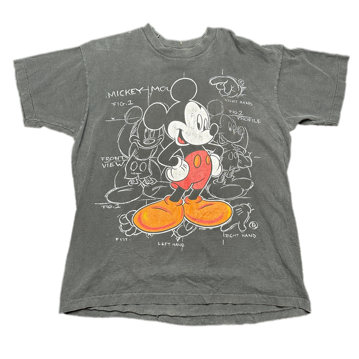 Classic Mickey Mouse Sketch Graphic T-shirt sz XL