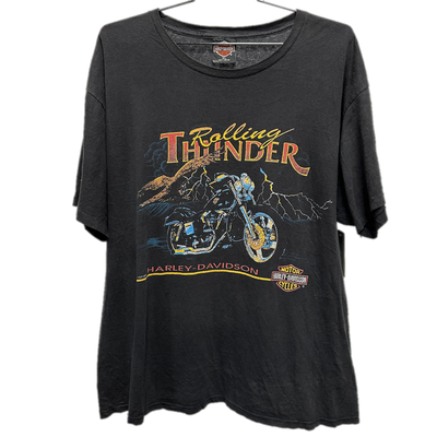 00's Rolling Thunder Black Harley Davidson T-shirt sz XL