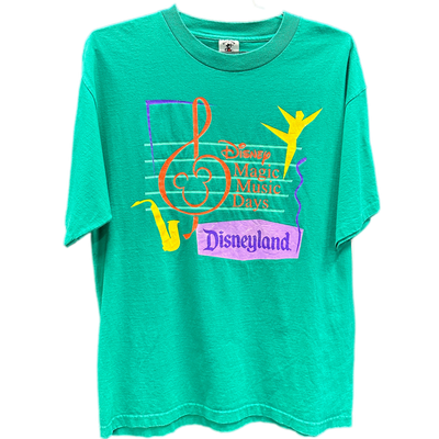 90's Disneyland Magic Music Days Green Cartoon T-shirt sz XL