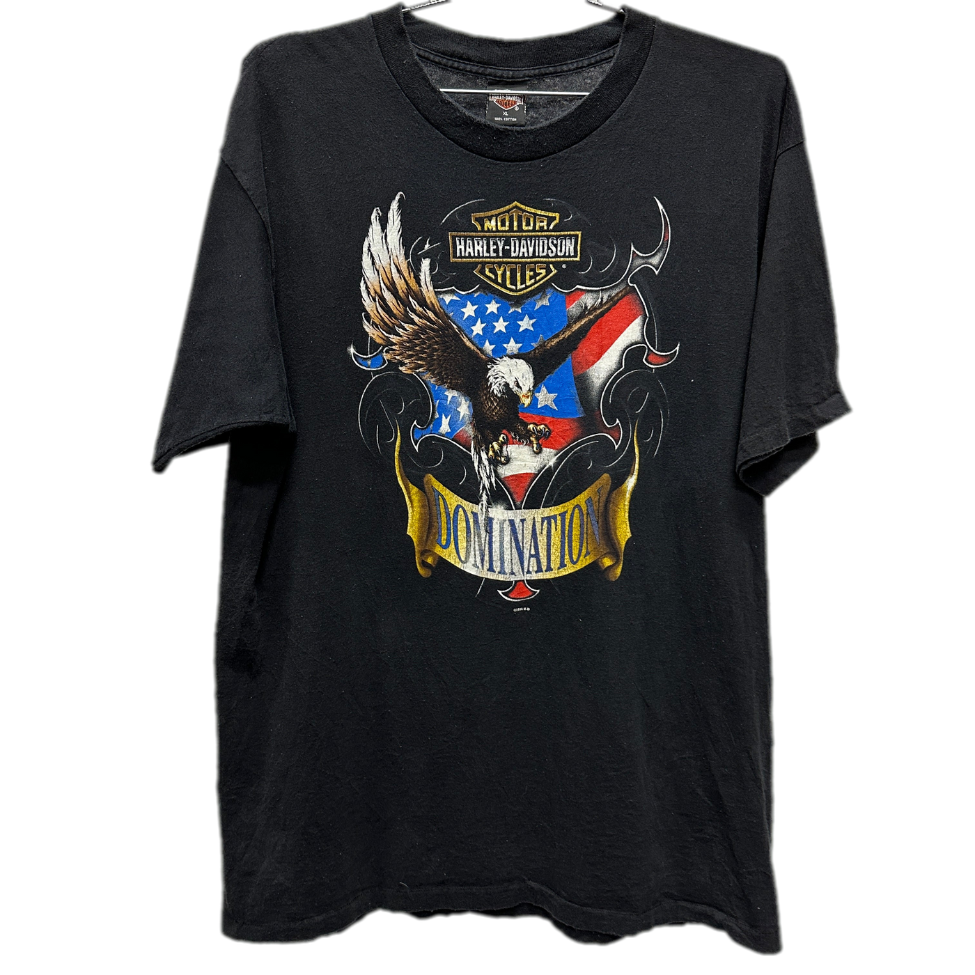 '96 American Eagle Domination Black Harley Davidson T-shirt sz XL