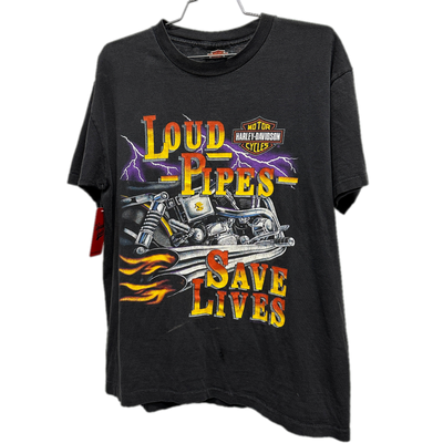 '94 "Loud Pipes Save Lives" Black Harley Davidson T-shirt sz M