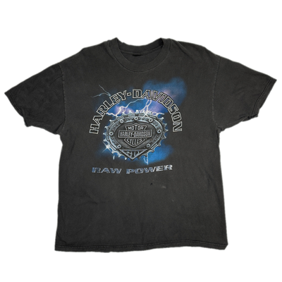 90's Lightning Logo Black Harley Davidson T-shirt sz XL