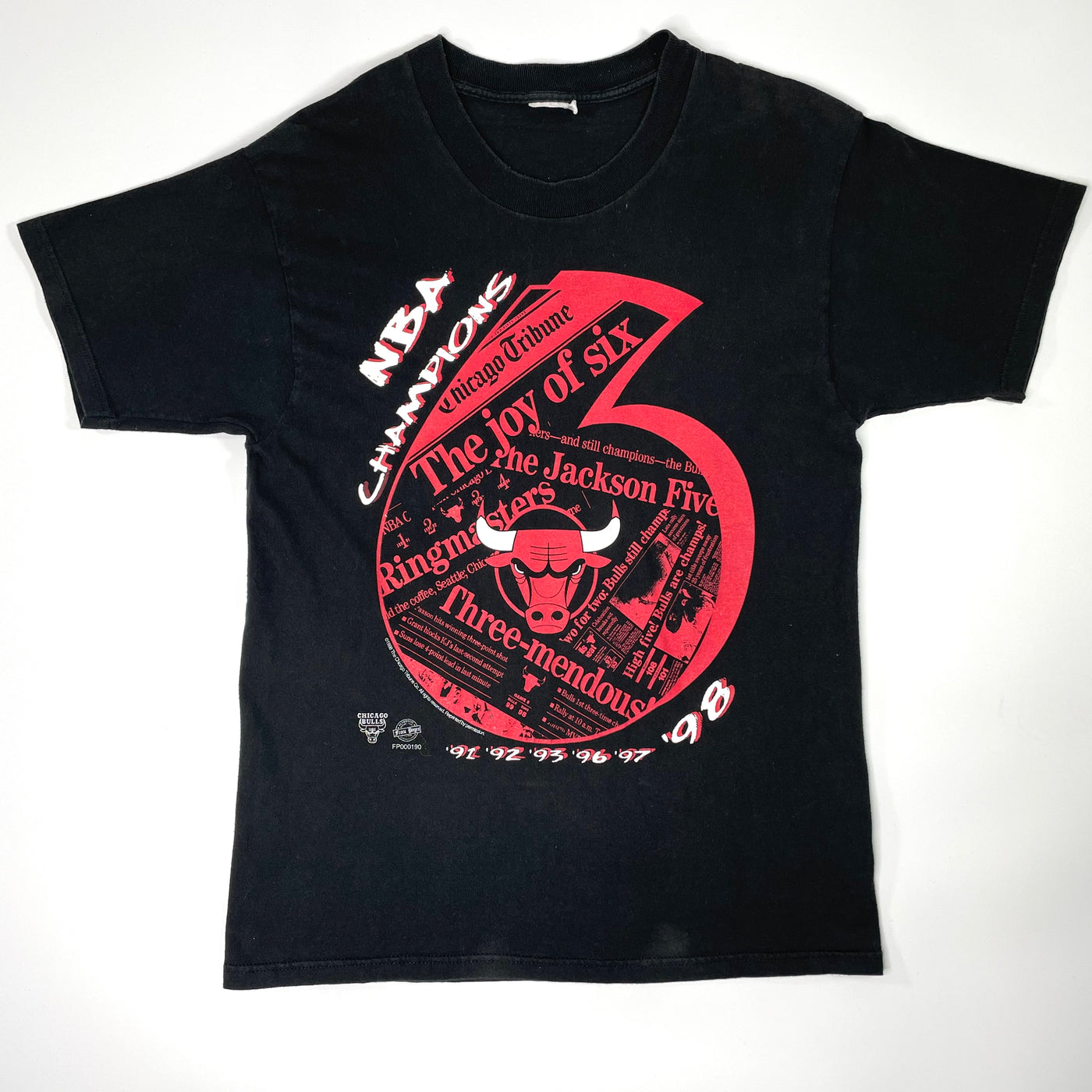 '98 Chicago Bulls Sports Black T-shirt sz M
