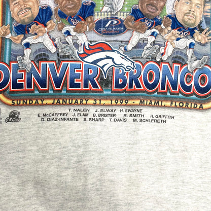 '99 Denver Broncos Gray Sports T-shirt sz L