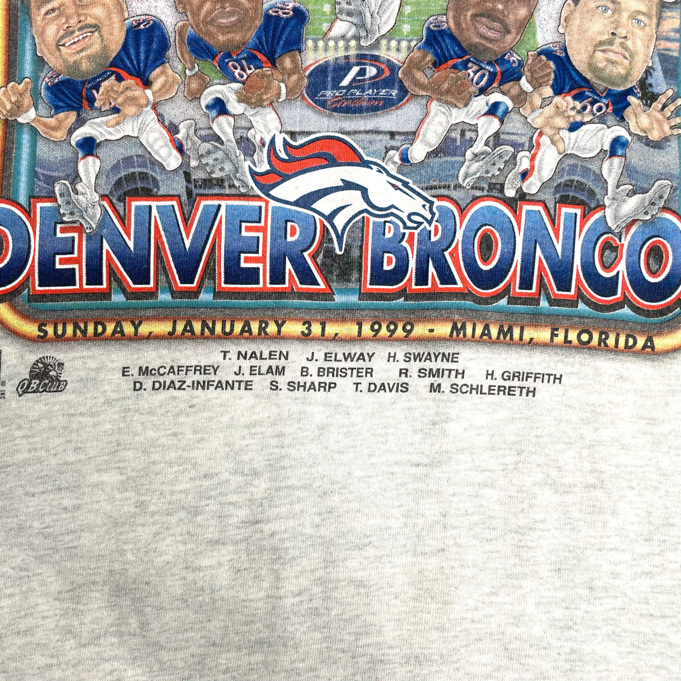 '99 Denver Broncos Gray Sports T-shirt sz L