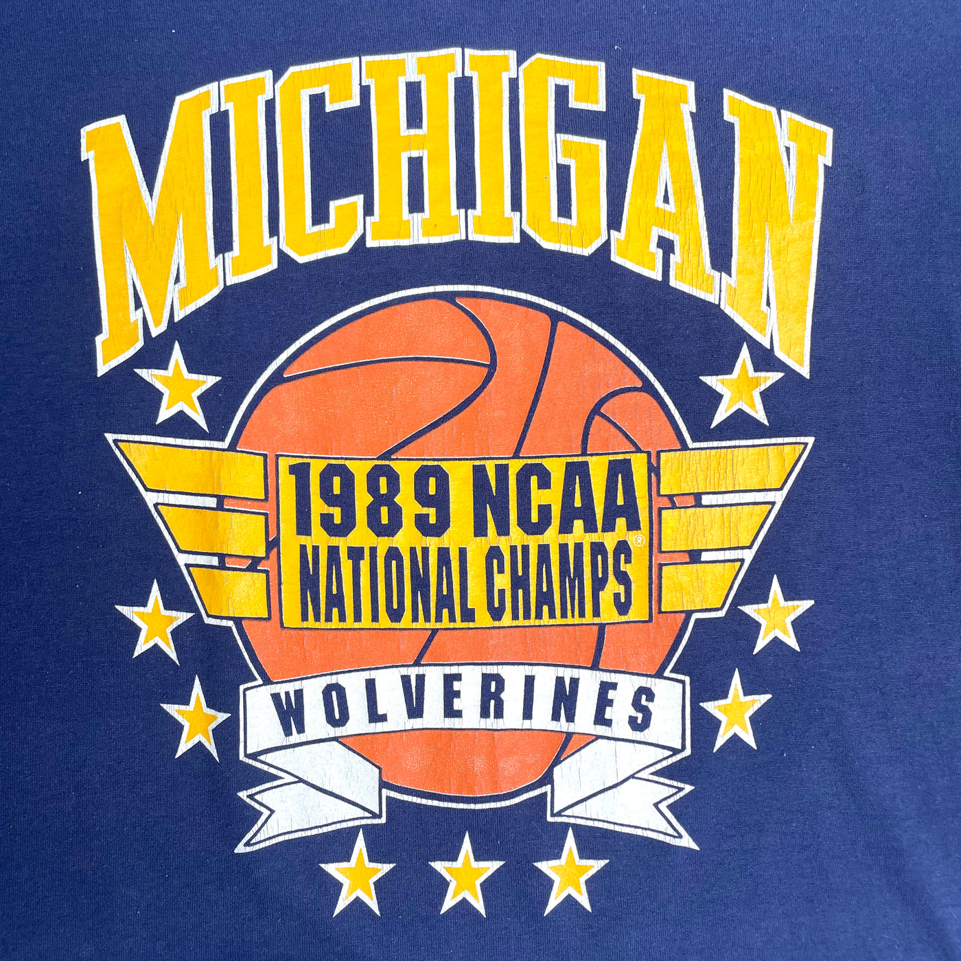 '89 Michigan Wolverines Blue Sports T-shirt sz M