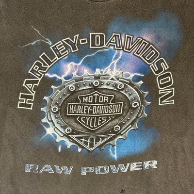 90's Lightning Logo Black Harley Davidson T-shirt sz XL