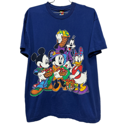 90's Mickey and Friends Navy Blue Cartoon T-shirt sz XL