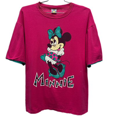 90's Minnie Mouse Pink Cartoon T-shirt sz L