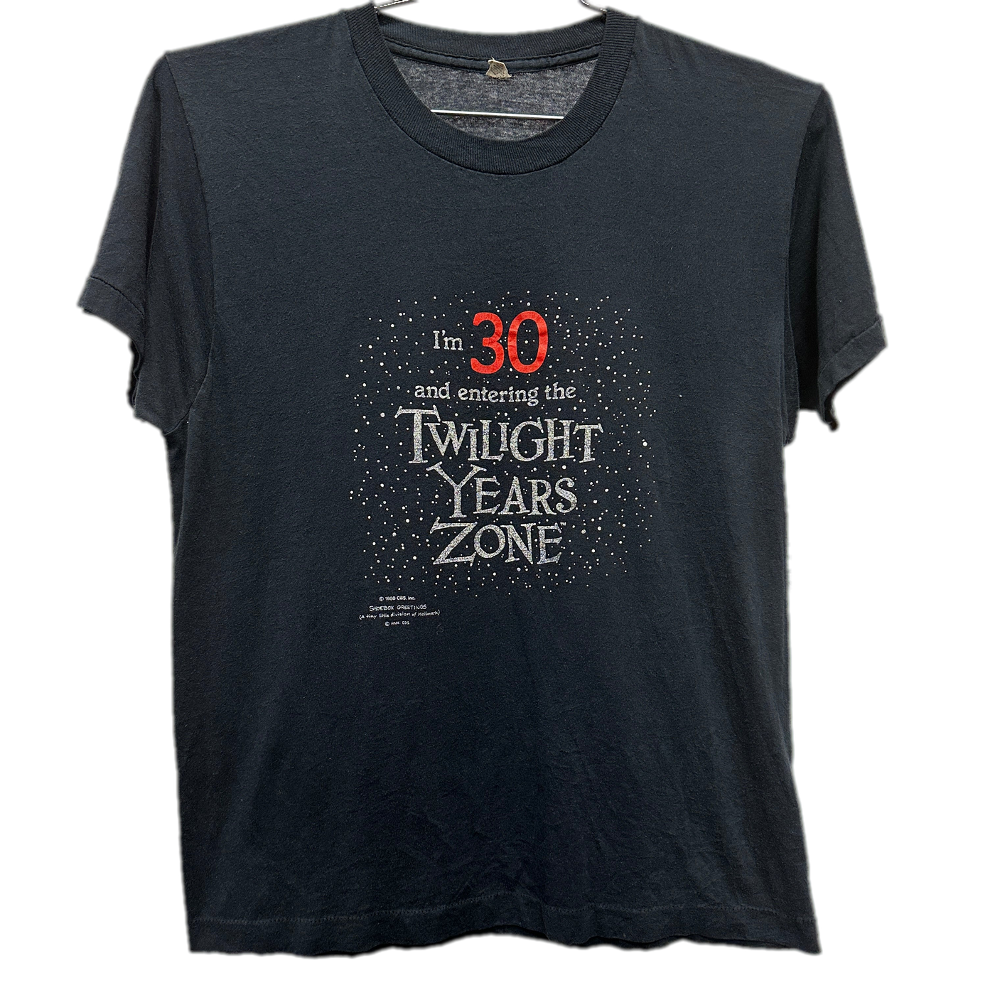 '88 "I'm 30 And Entering The Twilight Zone Years" Black Movie T-shirt sz L