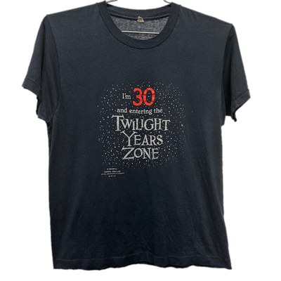 '88 "I'm 30 And Entering The Twilight Zone Years" Black Movie T-shirt sz L