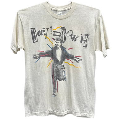 '87 David Bowie The Glass Spider Tour White Music T-Shirt sz XL