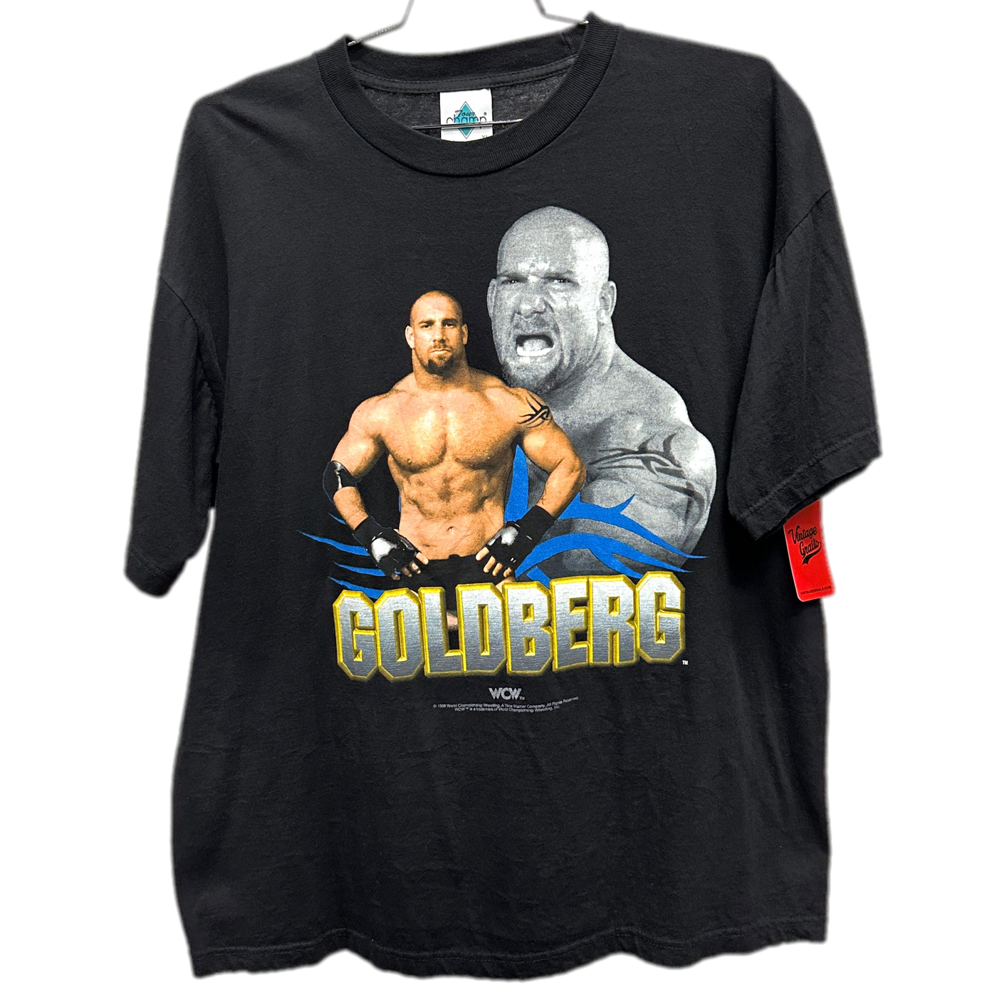 '98 Goldberg Black WCW Wrestling T-Shirt sz XL