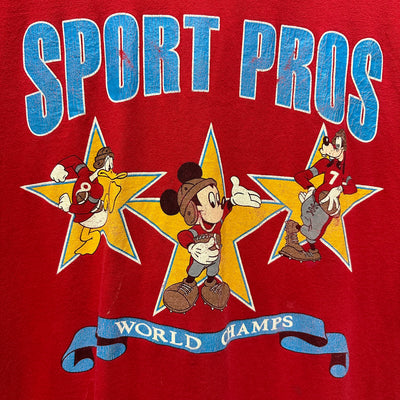 90's Disney "Sport Pros" Red Cartoon T-shirt sz XL