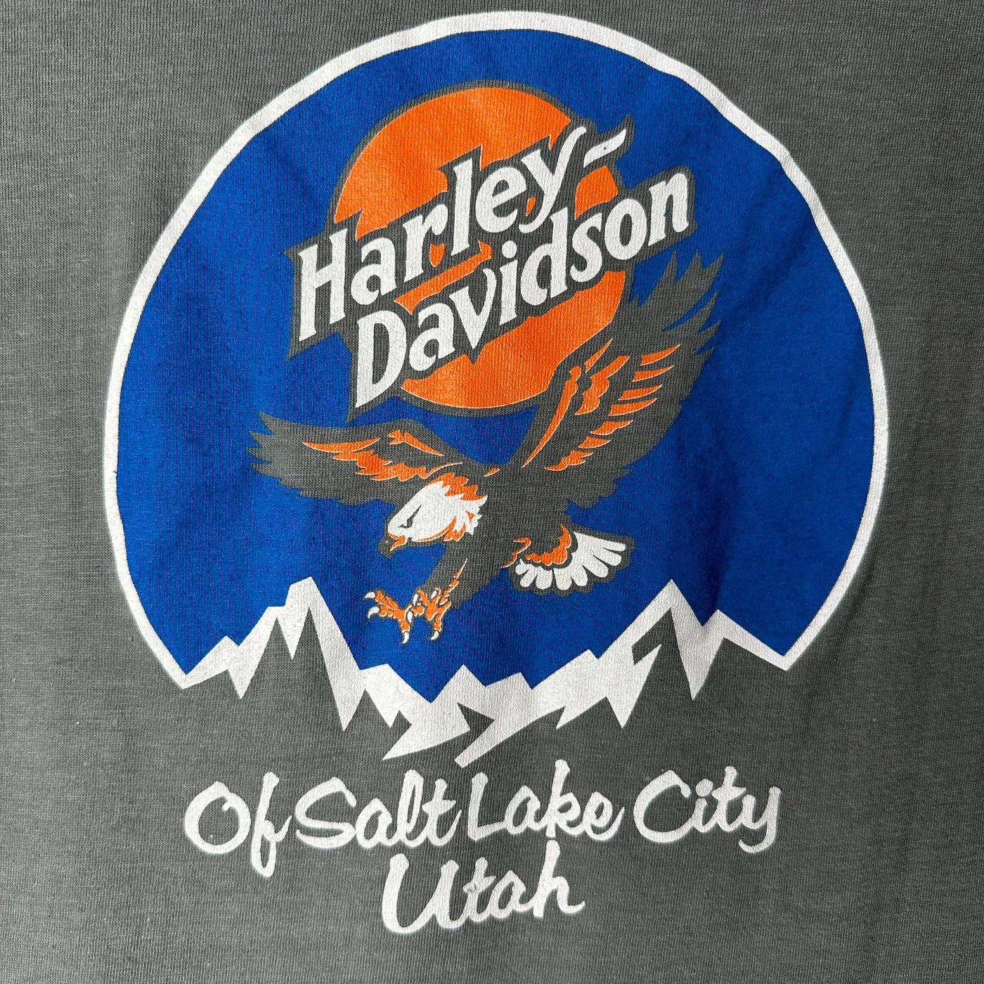 90s Harley Davidson 3D Emblem Eagle Gray Salt Lake Utah T-shirt sz M