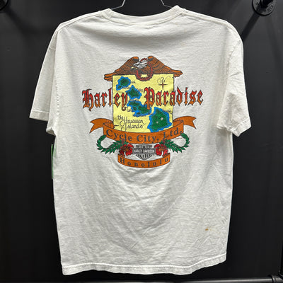 '98 Harley Paradise The Hawaiian Islands White Harley Davidson T-Shirt sz L