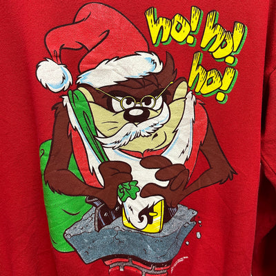'94 Taz Santa Red Cartoon Sweatshirt sz L