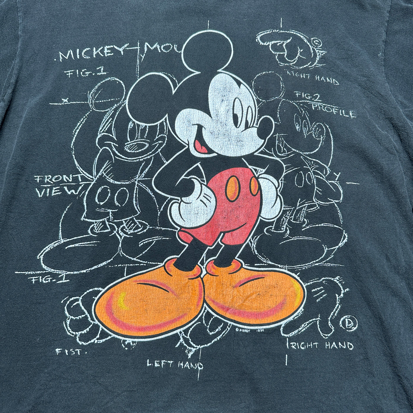 Classic Mickey Mouse Sketch Graphic T-shirt sz XL