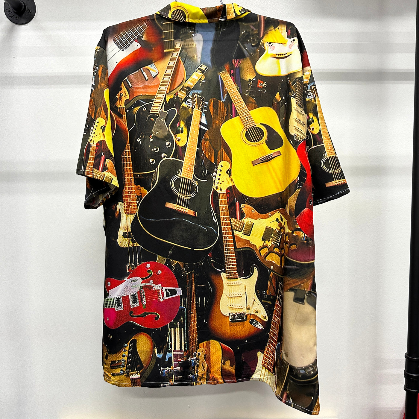 90's Guitar Print Multicolor Vintage Shirt sz 2XL