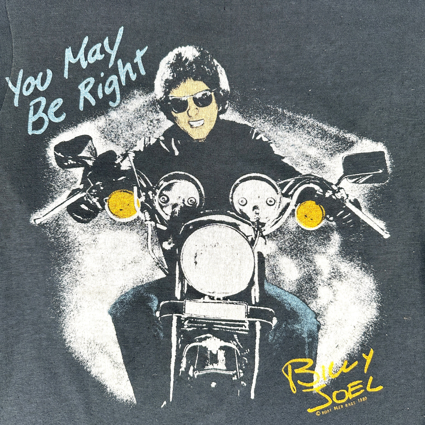 '80 Billy Joel Black Music T-Shirt sz S