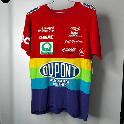 80s Nascar Shirt DuPont Winston Cup 24 Jeff Gordon Rainbow T-shirt sz L