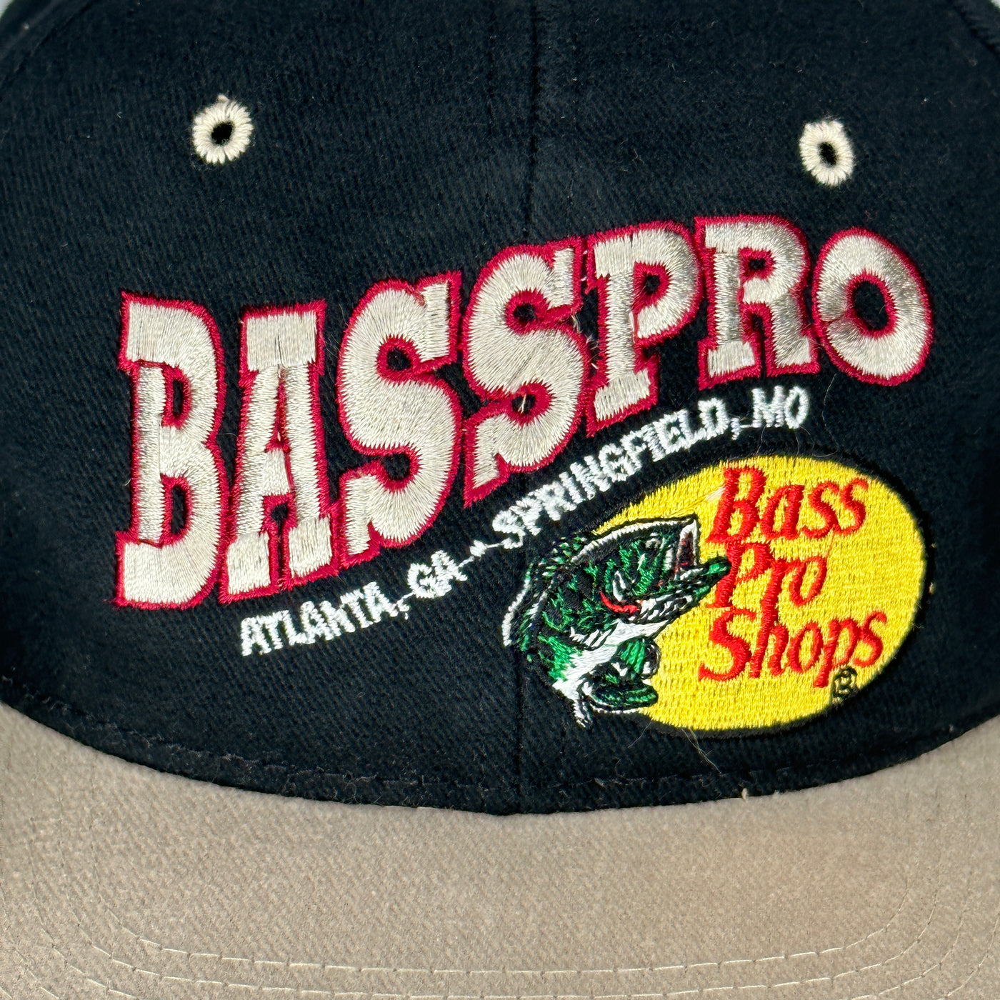 90's Bass Pro Shops Black & Tan Hat