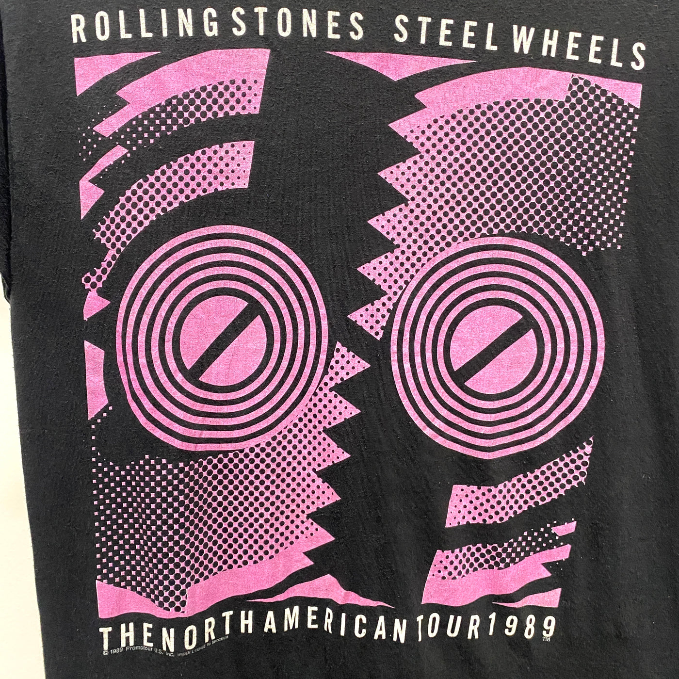 '89 Rolling Stones Steel Wheels Black Music T-Shirt sz XL
