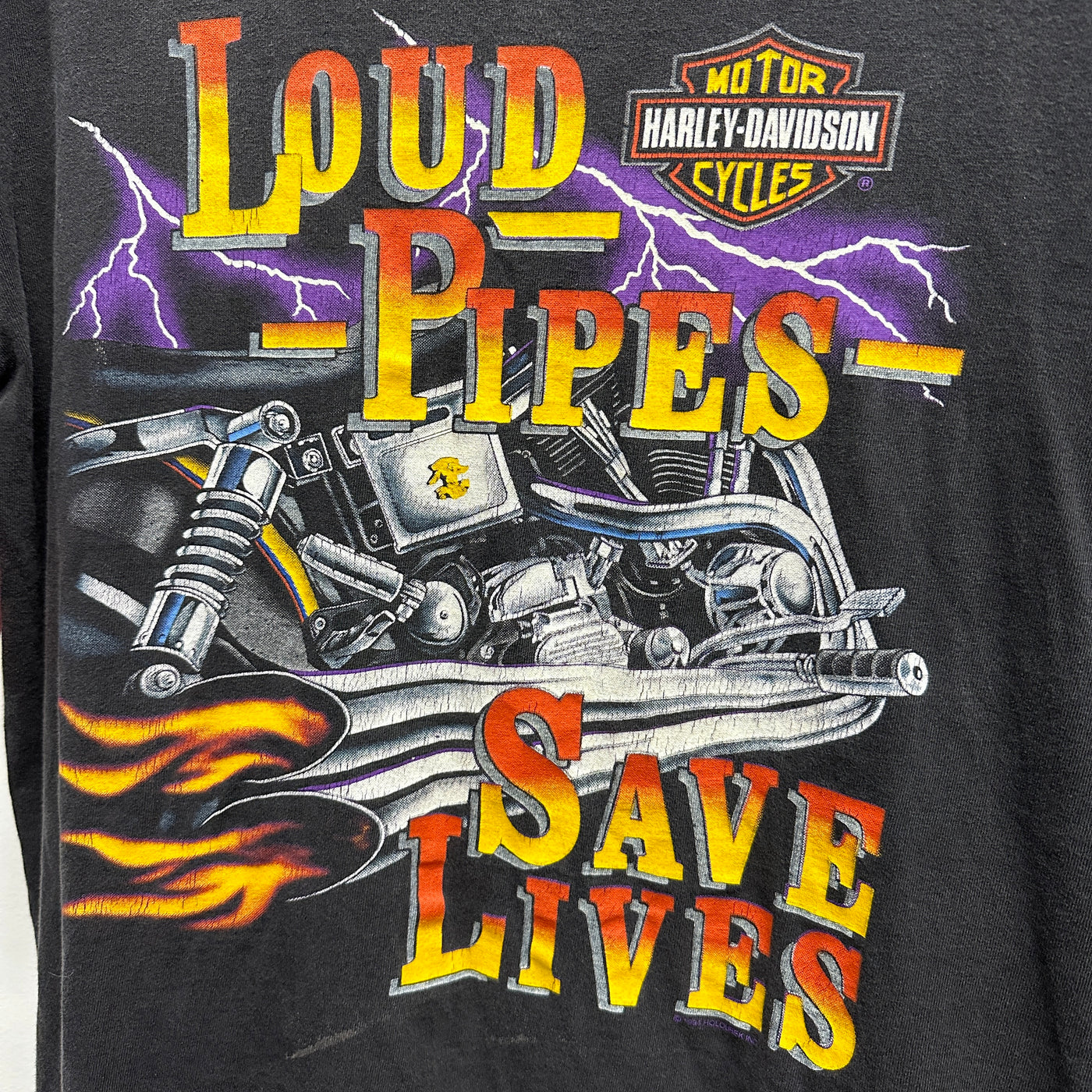 '94 "Loud Pipes Save Lives" Black Harley Davidson T-shirt sz M