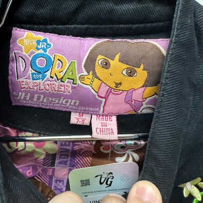 '10 Dora The Explorer Big Kids Black & Pink NASCAR Jacket sz M