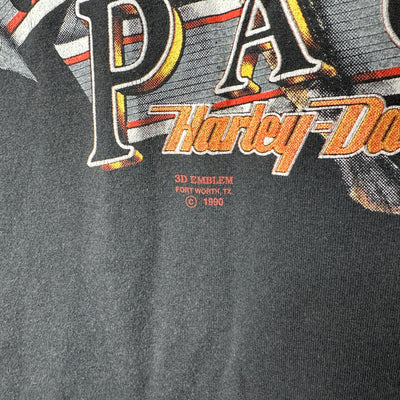 '90 Harley Davidson 3D Emblem Wolf Leader T-shirt sz M